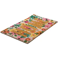 Pink & Orange Floral Home Doormat