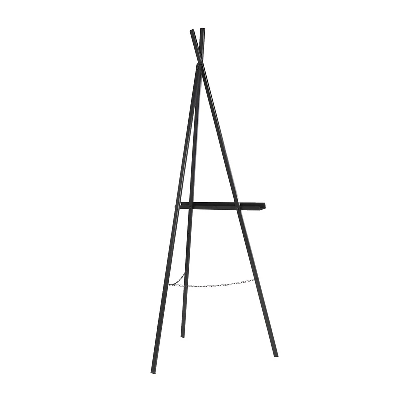 66.5" Black Metal Adjustable Minimalistic Floor Easel