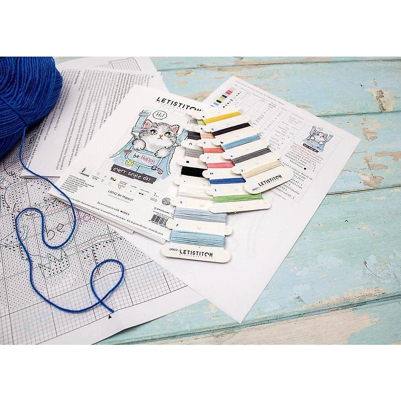 Letistitch Be Happy Counted Cross Stitch Kit