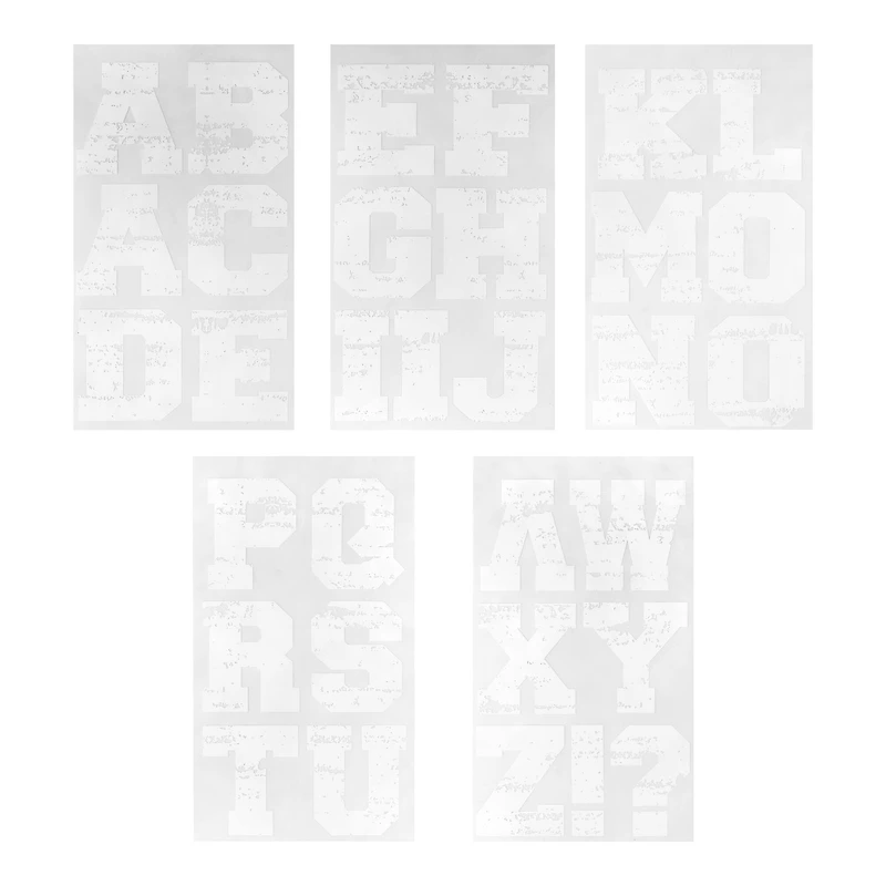 3" White Distressed Letters Iron-On Transfers by Make Market®