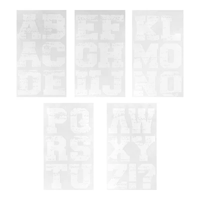 3" White Distressed Letters Iron-On Transfers by Make Market®