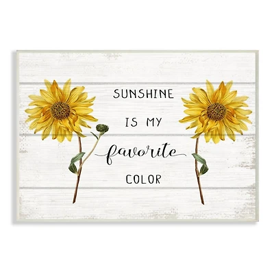 Stupell Industries Sunshine is My Favorite Color with Sunflower Accents Wall Plaque