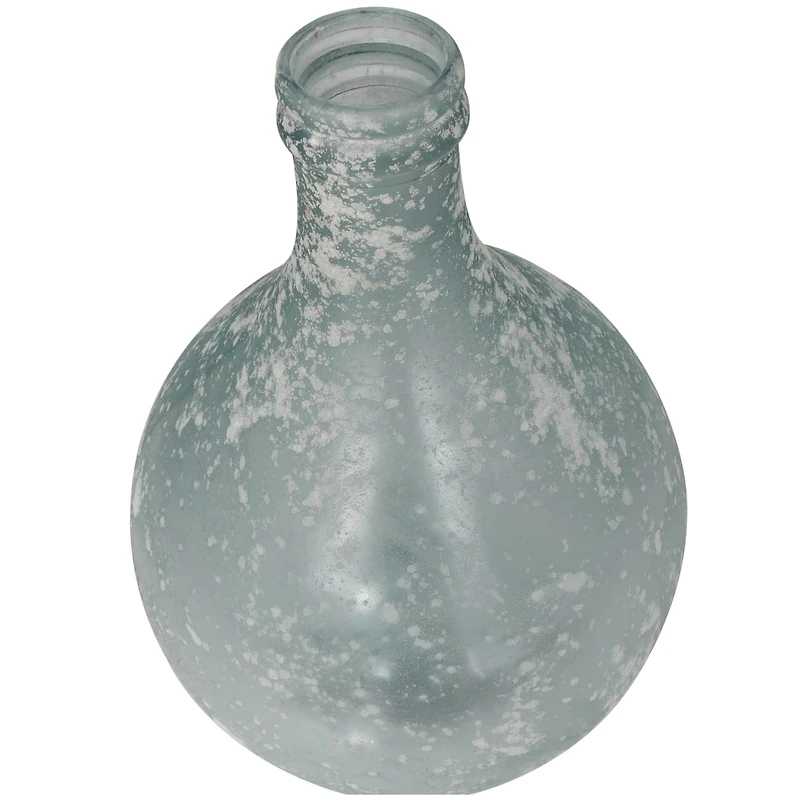17" Clear Frosted Spanish Glass Bottle Vase