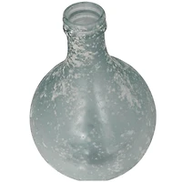 17" Clear Frosted Spanish Glass Bottle Vase