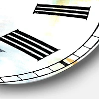 Designart 'Teal And White Composition Large Modern Wall Clock