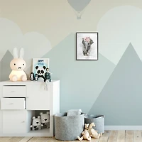 Stupell Industries Adorable Baby Elephant Eye-Catching Pink Flower Crown in Frame Wall Art