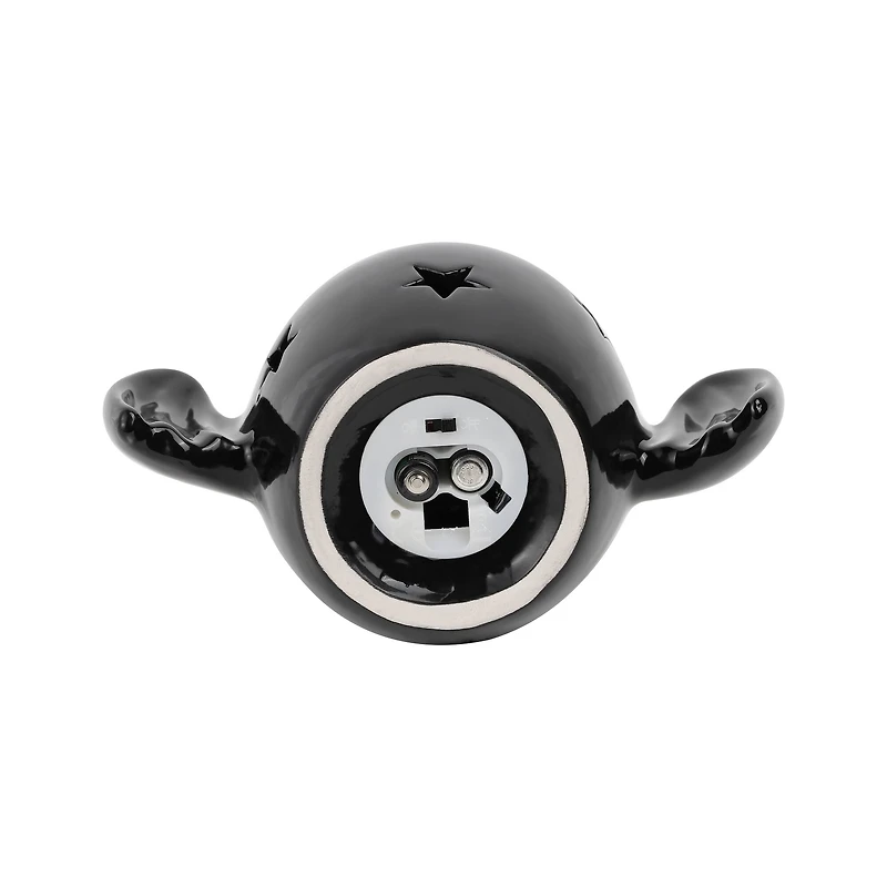 6.5" Black Bat with Heart Eyes LED Ceramic Tabletop Décor by Ashland®