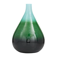 18" Green Glass Modern Vase