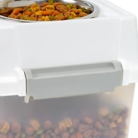 IRIS 12qt. Clear/White/Gray Airtight Elevated Feeder Storage Container