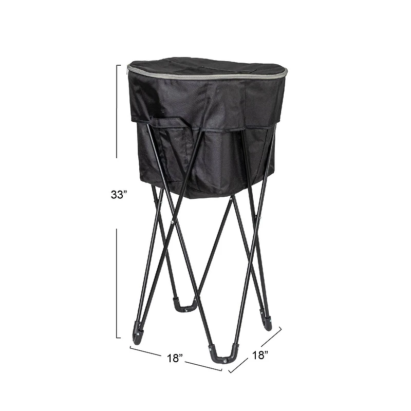 Household Essentials 2.75ft. Black Thermal Standing Cooler with Travel Bag
