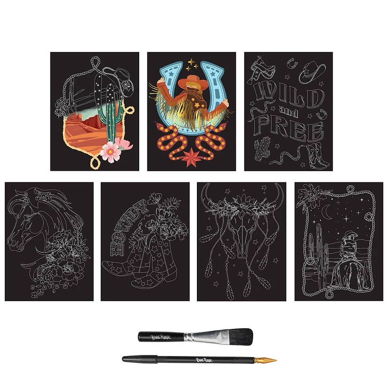 Brea Reese™ 6" x 8" Howdy Cowgirl Scratch Art Paper Pad