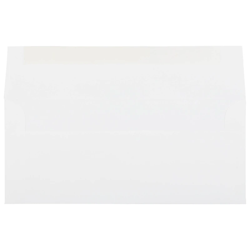 JAM Paper 4.12" x 9.5" Bright White Linen Strathmore Business Envelopes, 50ct.