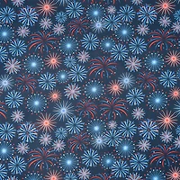 SINGER Patriotic Fireworks Print Ringspun Cotton Fabric