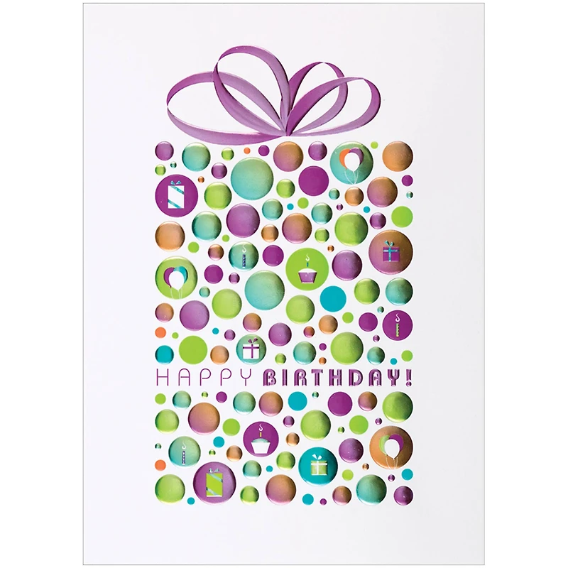 JAM Paper 5.625" x 7.875" Happy Birthday Dot Birthday Cards & Envelopes, 25ct.