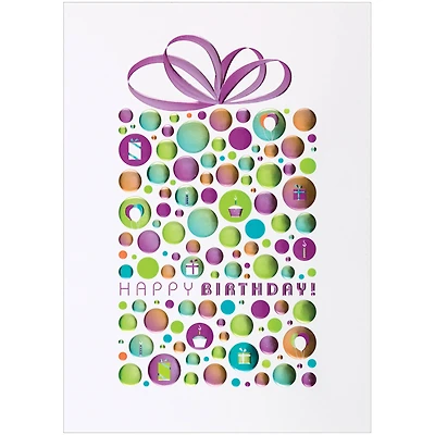 JAM Paper 5.625" x 7.875" Happy Birthday Dot Birthday Cards & Envelopes, 25ct.