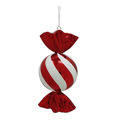 13" Red & White Glitter Jumbo Peppermint Candy Twist Ornament by Ashland®