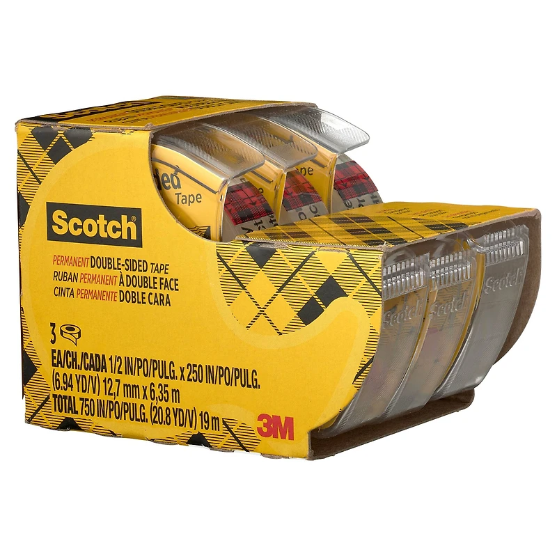 Scotch® Double Sided Tape, 3ct.
