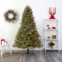 6.5ft. Pre-Lit Big Sky Spruce Artificial Christmas Tree, Clear LED Lights