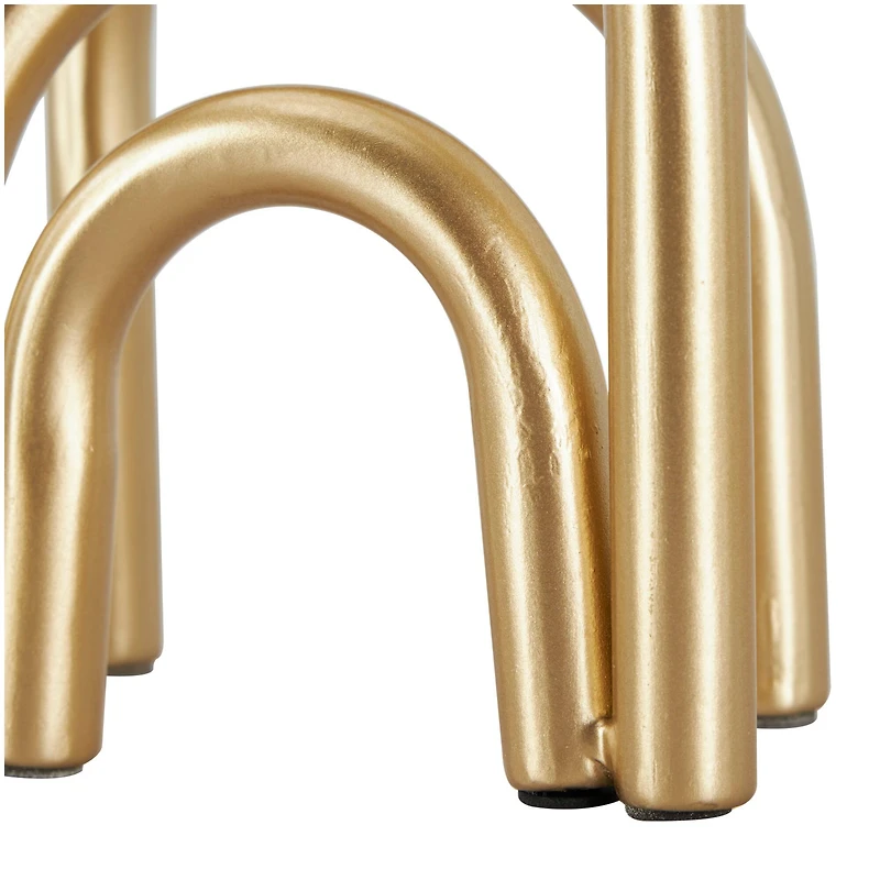 8" Gold Metal Geometric Overlapping Arch Sculpture