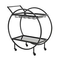 31" Metal Contemporary Bar Cart