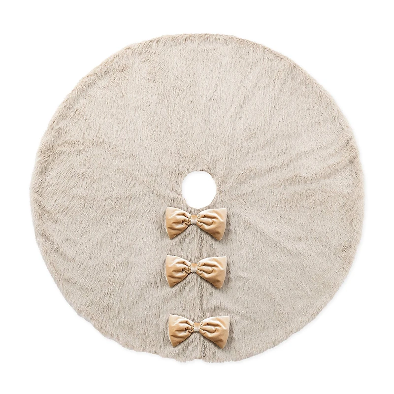 Glitzhome® 48"D Reversible Faux Fox Fur Christmas Tree Skirt