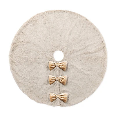 Glitzhome® 48"D Reversible Faux Fox Fur Christmas Tree Skirt