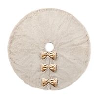 Glitzhome® 48"D Reversible Faux Fox Fur Christmas Tree Skirt