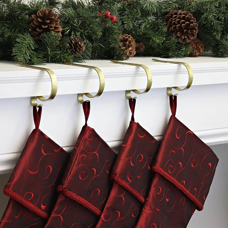 Original MantleClip® Gold Foil Stocking Holders, 4ct.