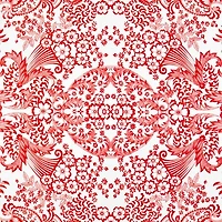 Red Paradise Lace Oilcloth