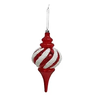10.25" Red & White Tinsel Twist Jumbo Finial Ornament by Ashland®
