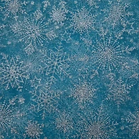 Wyla White Glitter Snowflakes on Blue Mesh