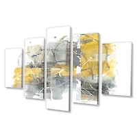 Designart - Moving In and Out of Traffic II Yellow Grey