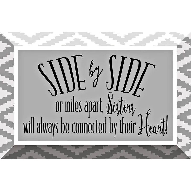 Side By Side..Sisters Glass Plaque with Easel