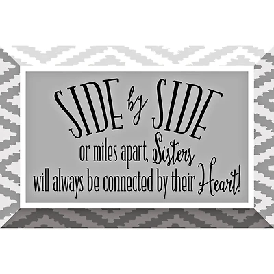 Side By Side..Sisters Glass Plaque with Easel
