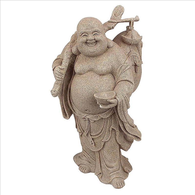 Design Toscano 16.5" Wandering Happy Hotei Buddha Statue