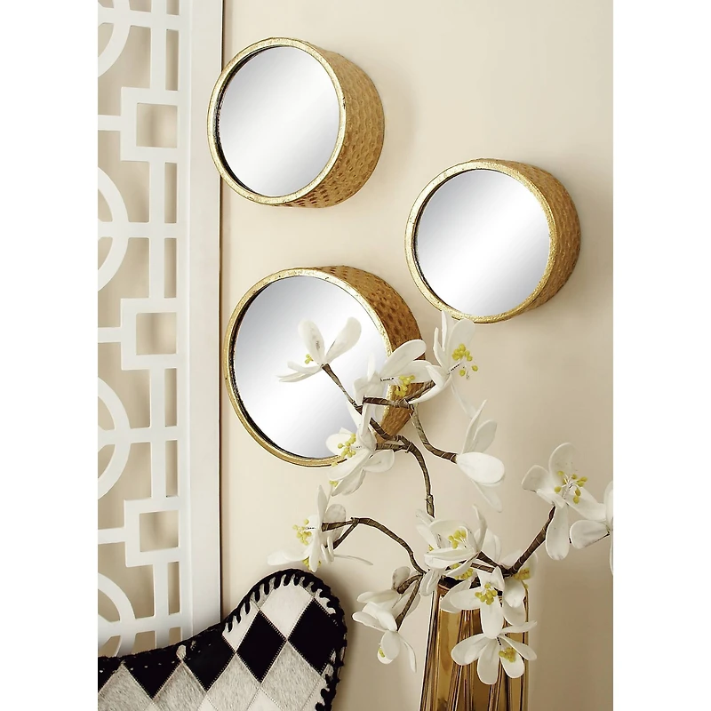 CosmoLiving by Cosmopolitan Gold Metal Glam Wall Mirrors Set