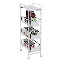 Honey Can Do White 4-Tier Slim Rolling Cart