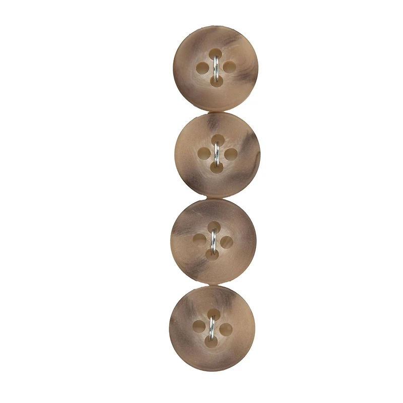 LaMode® 5/8" Beige & Swirl 4-Hole Buttons, 4ct.