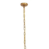 Gold Iron Glam Drum Chandelier, 25" x 22" x 22"
