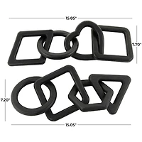 CosmoLiving by Cosmopolitan Black Geometric Wood-Inspired Chain Sculpture Set