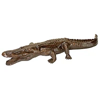 Design Toscano 44" Piped Cast Bronze Prowling Alligator Garden Statue