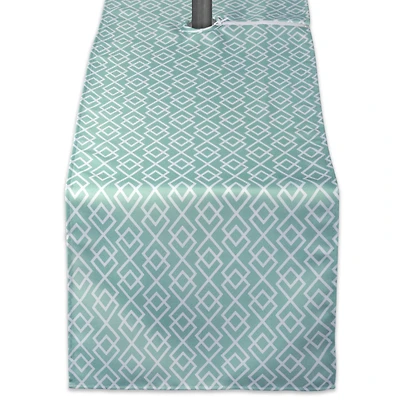 Aqua Diamond Outdoor Table Runner With Zipper 14" x 72"