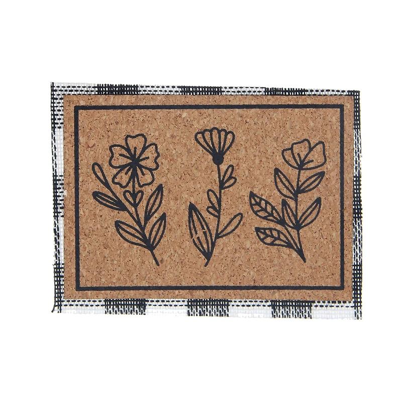 Mini Plaid & Natural Flower Doormat by Make Market®