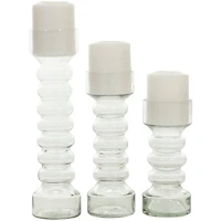 The Novogratz Clear Glass Candle Holder Set