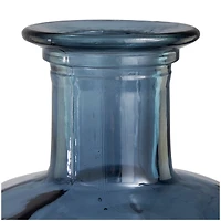 29" Blue Recycled Glass Tall Spanish Bottleneck Vase