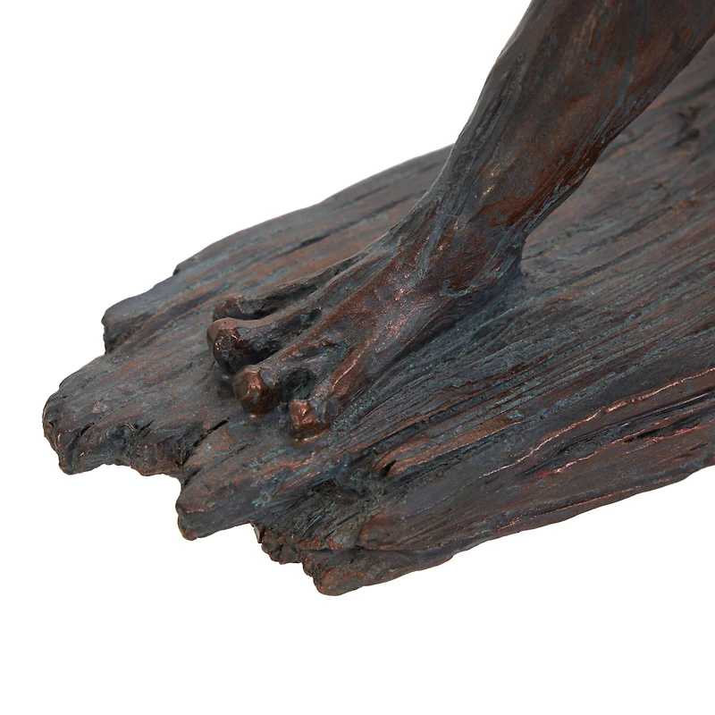 16" Bronze Frog Patina Relaxing Sculpture