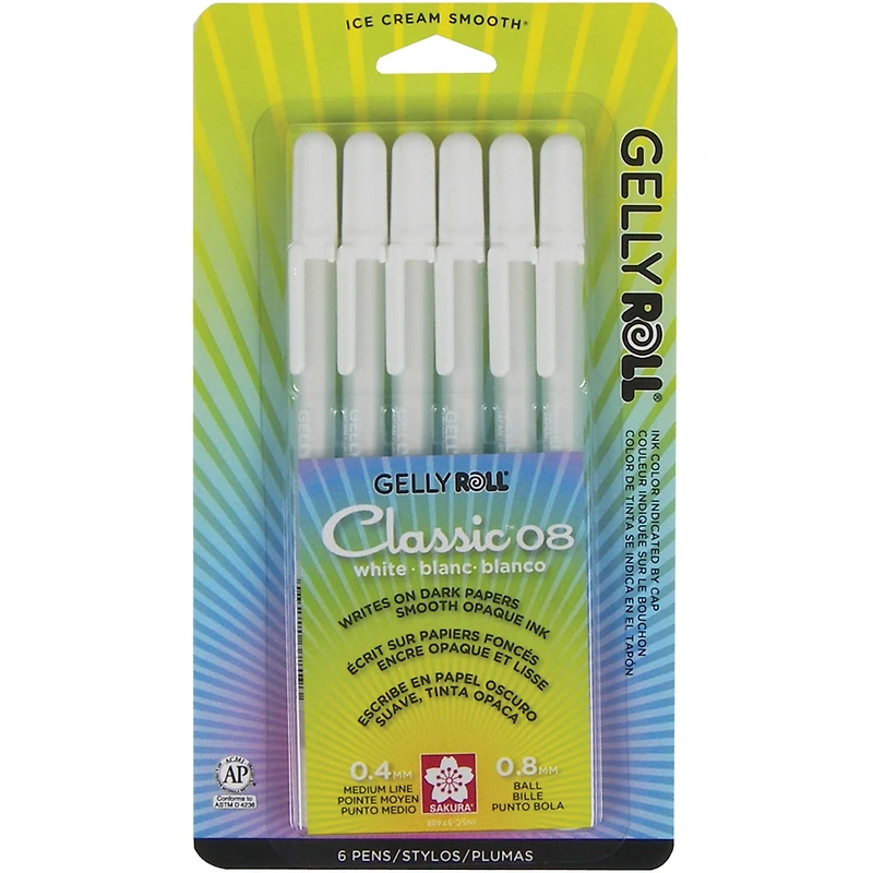 Gelly Roll® Medium Point White Pens, 6ct.