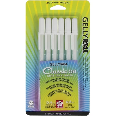 Gelly Roll® Medium Point White Pens, 6ct.