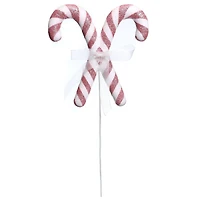 13.5" Pink & White Glitter Candy Cane Pick by Ashland®