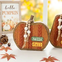 Glitzhome® Fall Faux Knitted Resin Pumpkin Set